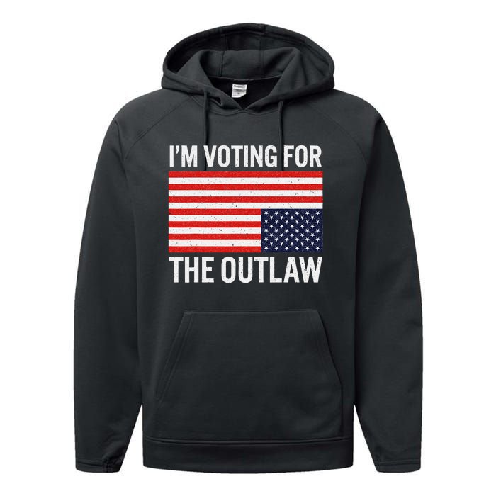 Voting For The Outlaw Bold Political Statement Performance Fleece Hoodie