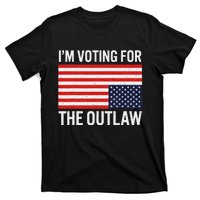 Voting For The Outlaw Bold Political Statement T-Shirt