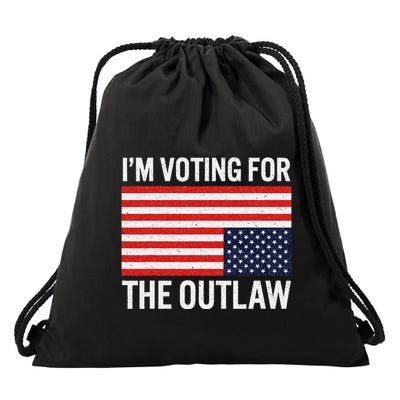 Voting For The Outlaw Bold Political Statement Drawstring Bag