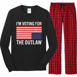 Voting For The Outlaw Bold Political Statement Long Sleeve Pajama Set