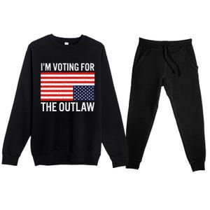 Voting For The Outlaw Bold Political Statement Premium Crewneck Sweatsuit Set