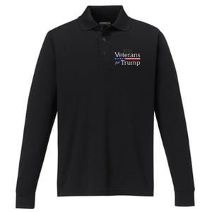 Veterans For Trump 2024 Conservative Republican Trump 2024 Performance Long Sleeve Polo