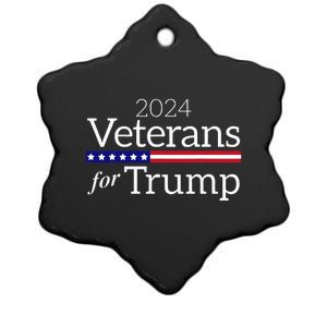 Veterans For Trump 2024 Conservative Republican Trump 2024 Ceramic Star Ornament