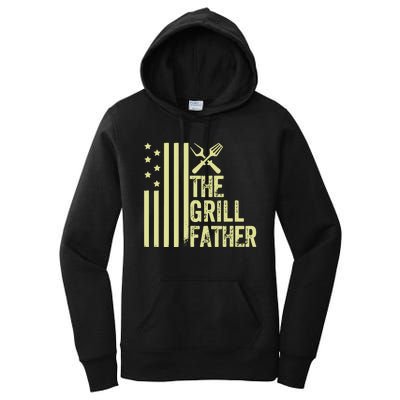 Vintage Funny The Grillfather Grill Fathers Vintage Women's Pullover Hoodie