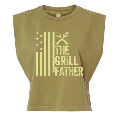 Vintage Funny The Grillfather Grill Fathers Vintage Garment-Dyed Women's Muscle Tee