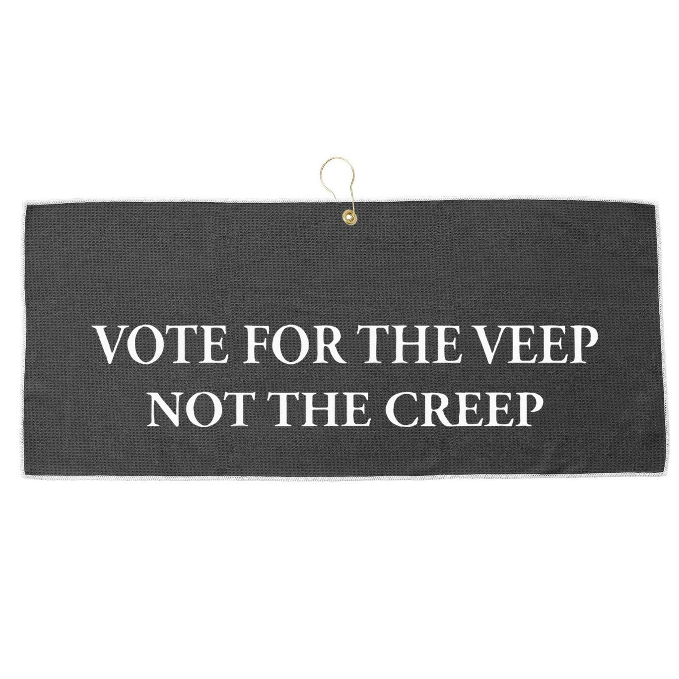 Vote For The Veep Not The Creep Large Microfiber Waffle Golf Towel