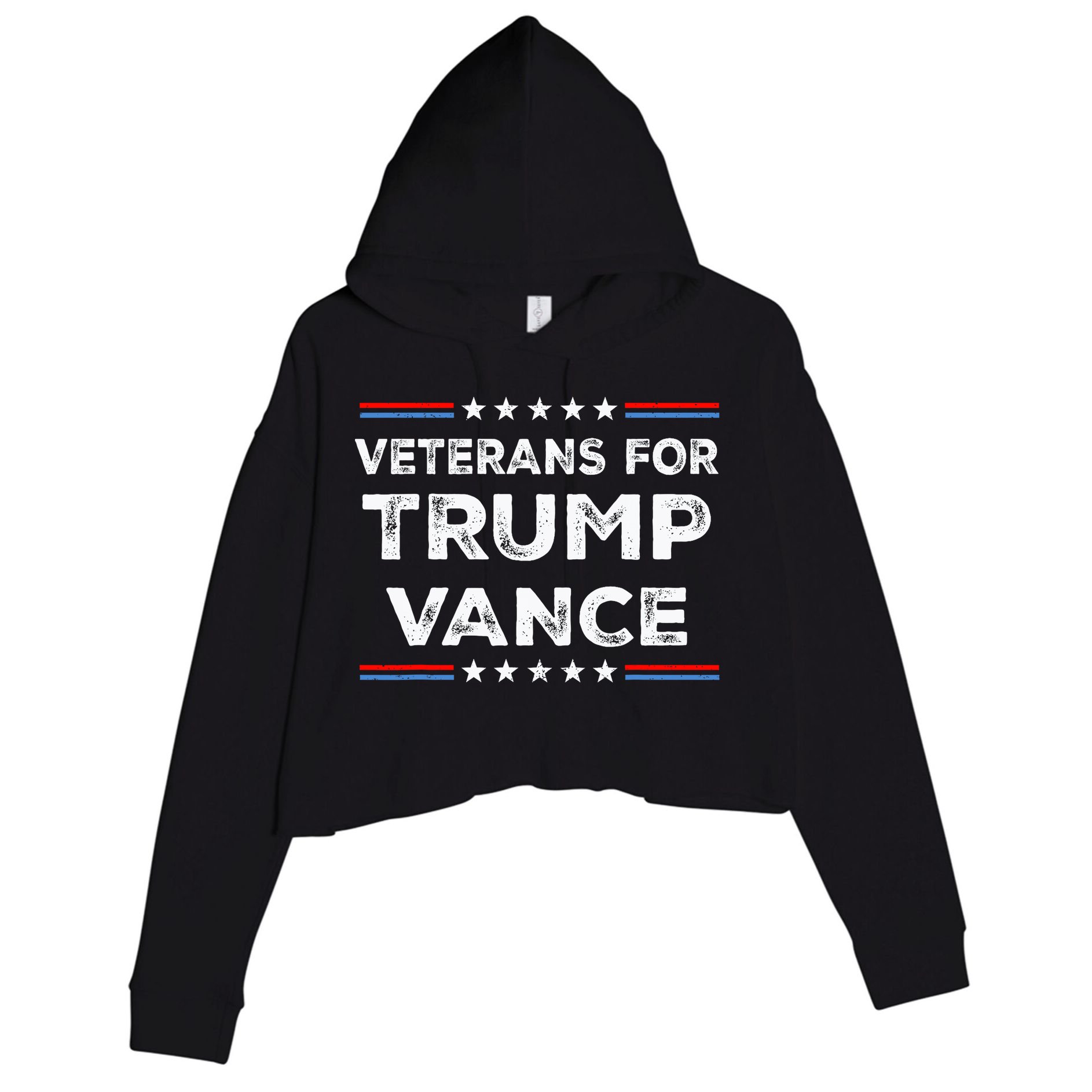 Veterans For Trump Vance President Election Campaign Crop Fleece Hoodie