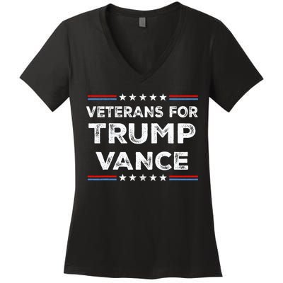 Veterans For Trump Vance President Election Campaign Women's V-Neck T-Shirt