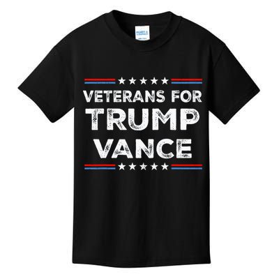 Veterans For Trump Vance President Election Campaign Kids T-Shirt