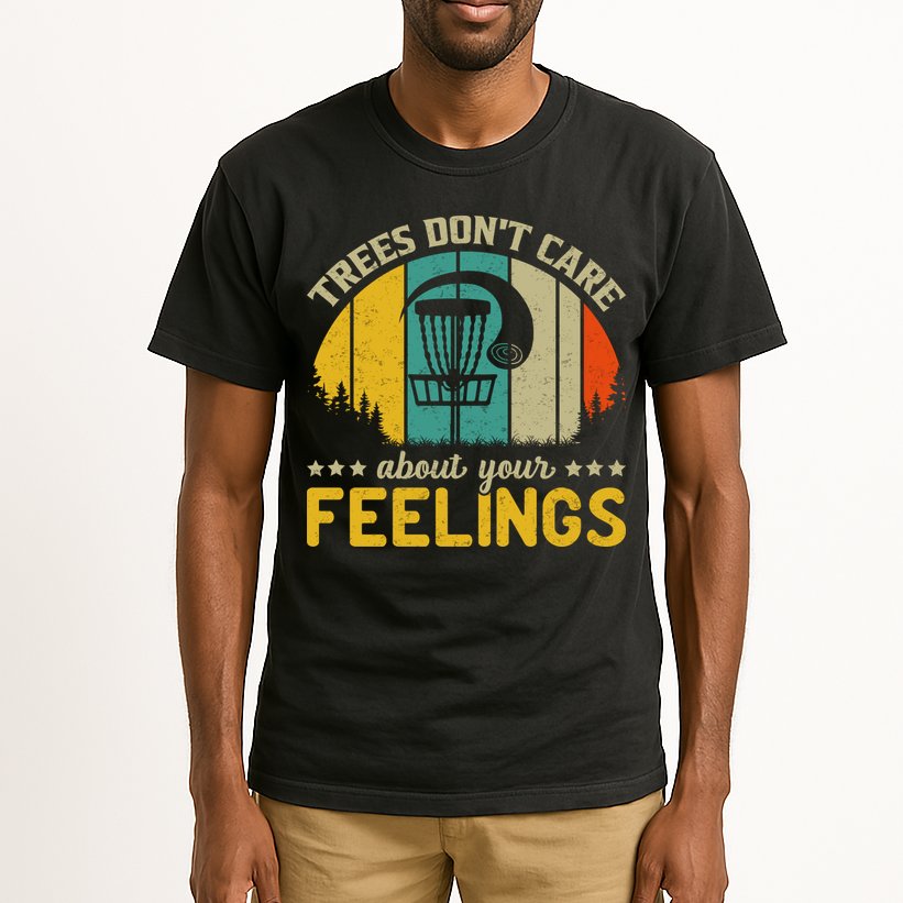 Vintage Frolf Trees Don't Care About Your Feelings Disc Golf Tall T-Shirt