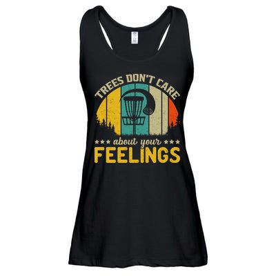 Vintage Frolf Trees Don't Care About Your Feelings Disc Golf Ladies Essential Flowy Tank