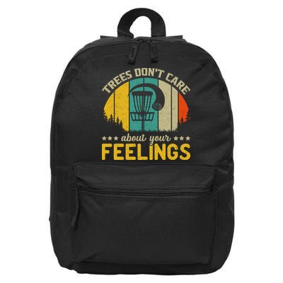 Vintage Frolf Trees Don't Care About Your Feelings Disc Golf 16 in Basic Backpack