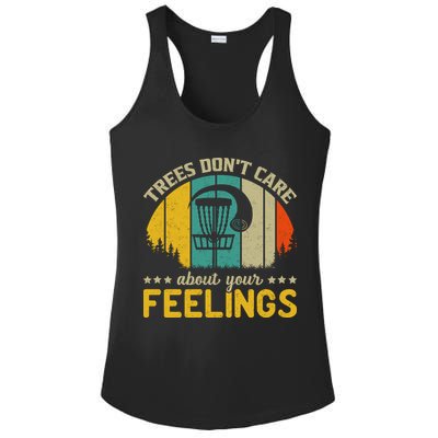Vintage Frolf Trees Don't Care About Your Feelings Disc Golf Ladies PosiCharge Competitor Racerback Tank