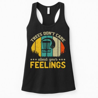 Vintage Frolf Trees Don't Care About Your Feelings Disc Golf Womens Tank Top