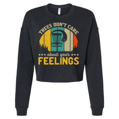 Vintage Frolf Trees Don't Care About Your Feelings Disc Golf Cropped Pullover Crew