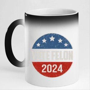 Vote Felon Trump 2024 45 And 47 Funny Vote For The Felon 11oz Black Color Changing Mug