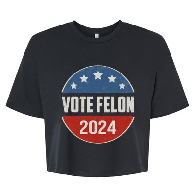 Vote Felon Trump 2024 45 And 47 Funny Vote For The Felon Bella+Canvas Jersey Crop Tee