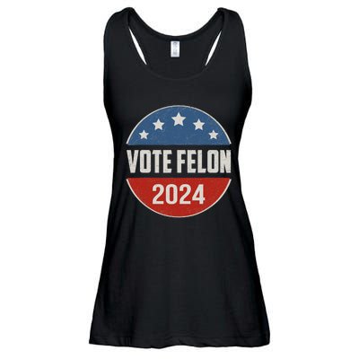 Vote Felon Trump 2024 45 And 47 Funny Vote For The Felon Ladies Essential Flowy Tank