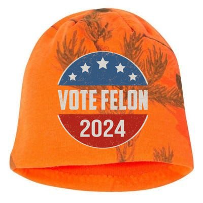 Vote Felon Trump 2024 45 And 47 Funny Vote For The Felon Kati - Camo Knit Beanie