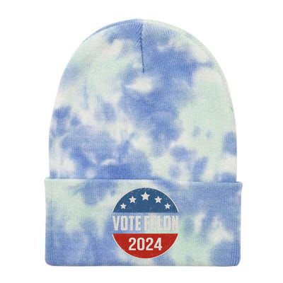 Vote Felon Trump 2024 45 And 47 Funny Vote For The Felon Tie Dye 12in Knit Beanie