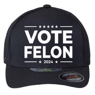 Vote Felon Trump 2024 45 And 47 Funny Vote For The Felon Flexfit Unipanel Trucker Cap