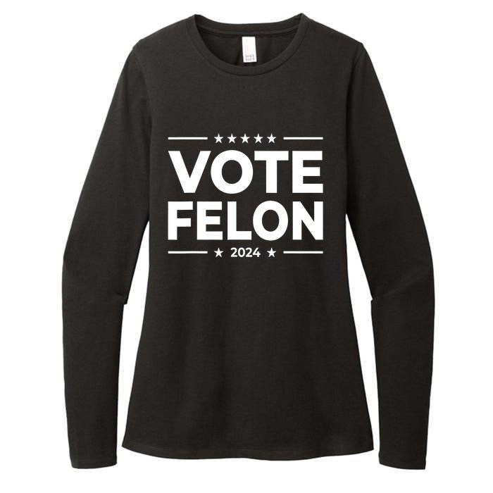 Vote Felon Trump 2024 45 And 47 Funny Vote For The Felon Womens CVC Long Sleeve Shirt