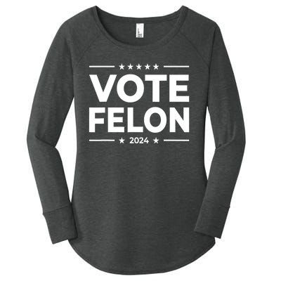 Vote Felon Trump 2024 45 And 47 Funny Vote For The Felon Women's Perfect Tri Tunic Long Sleeve Shirt