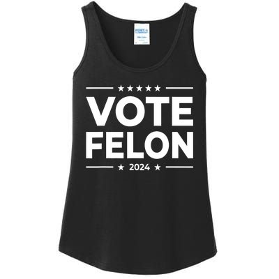 Vote Felon Trump 2024 45 And 47 Funny Vote For The Felon Ladies Essential Tank