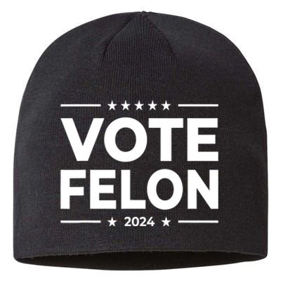 Vote Felon Trump 2024 45 And 47 Funny Vote For The Felon Sustainable Beanie