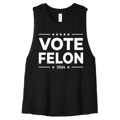 Vote Felon Trump 2024 45 And 47 Funny Vote For The Felon Women's Racerback Cropped Tank