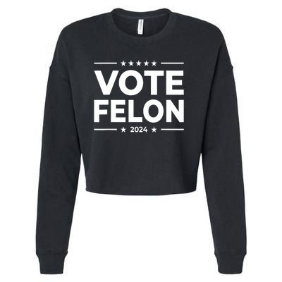 Vote Felon Trump 2024 45 And 47 Funny Vote For The Felon Cropped Pullover Crew