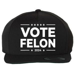 Vote Felon Trump 2024 45 And 47 Funny Vote For The Felon Wool Snapback Cap