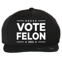 Vote Felon Trump 2024 45 And 47 Funny Vote For The Felon Wool Snapback Cap