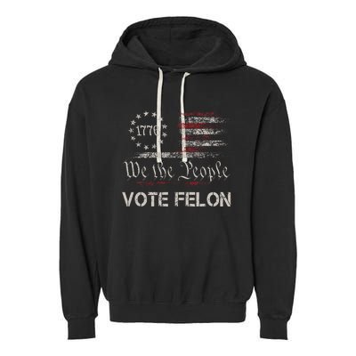 Vote Felon Trump 2024 45 And 47 Garment-Dyed Fleece Hoodie