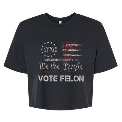 Vote Felon Trump 2024 45 And 47 Bella+Canvas Jersey Crop Tee