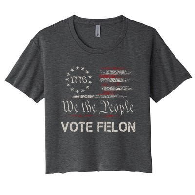 Vote Felon Trump 2024 45 And 47 Women's Crop Top Tee