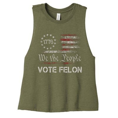 Vote Felon Trump 2024 45 And 47 Women's Racerback Cropped Tank