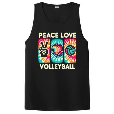 Volleyball For Teens Wo Girl Peace Love Volleyball PosiCharge Competitor Tank