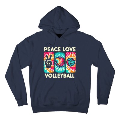 Volleyball For Teens Wo Girl Peace Love Volleyball Hoodie