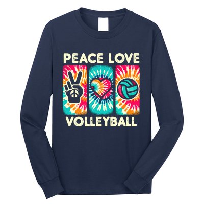 Volleyball For Teens Wo Girl Peace Love Volleyball Long Sleeve Shirt