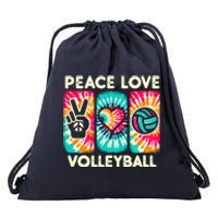 Volleyball For Teens Wo Girl Peace Love Volleyball Drawstring Bag