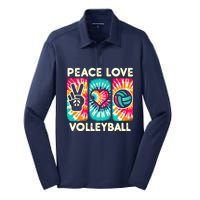 Volleyball For Teens Wo Girl Peace Love Volleyball Silk Touch Performance Long Sleeve Polo