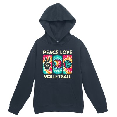 Volleyball For Teens Wo Girl Peace Love Volleyball Urban Pullover Hoodie