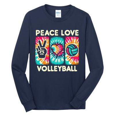 Volleyball For Teens Wo Girl Peace Love Volleyball Tall Long Sleeve T-Shirt