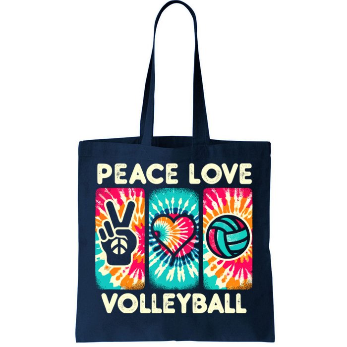 Volleyball For Teens Wo Girl Peace Love Volleyball Tote Bag