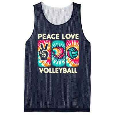 Volleyball For Teens Wo Girl Peace Love Volleyball Mesh Reversible Basketball Jersey Tank