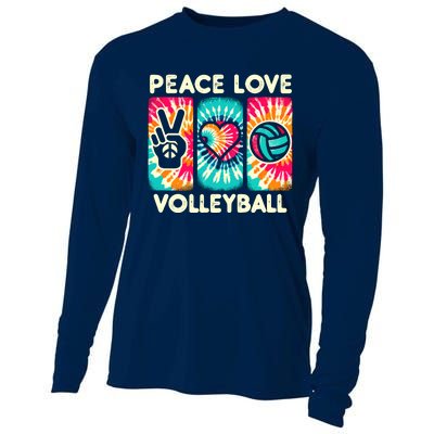 Volleyball For Teens Wo Girl Peace Love Volleyball Cooling Performance Long Sleeve Crew