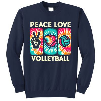 Volleyball For Teens Wo Girl Peace Love Volleyball Tall Sweatshirt