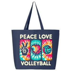 Volleyball For Teens Wo Girl Peace Love Volleyball 25L Jumbo Tote