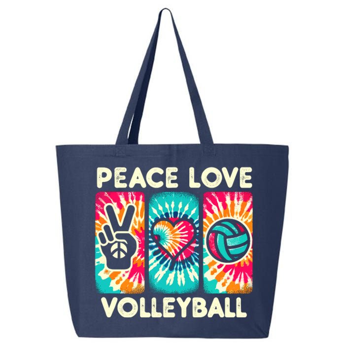 Volleyball For Teens Wo Girl Peace Love Volleyball 25L Jumbo Tote